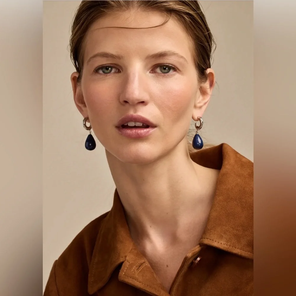Lucky Brand Blue Stone Drop Earrings